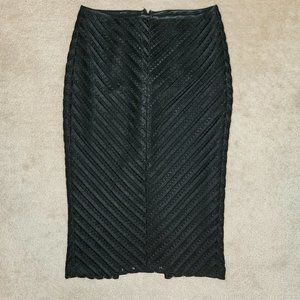 RW&CO. Black Silky Pattern Pencil Skirt, Size 00